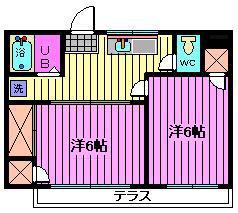 コーポ幸(2DK/1階)の間取り写真
