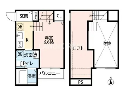 西鉄天神大牟田線 井尻駅 徒歩10分 2階建 築11年(ワンルーム/1階)の間取り写真