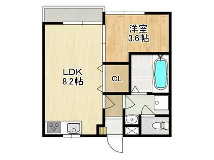 MODERN PALAZZO J-BLUE(1LDK/3階)の間取り写真