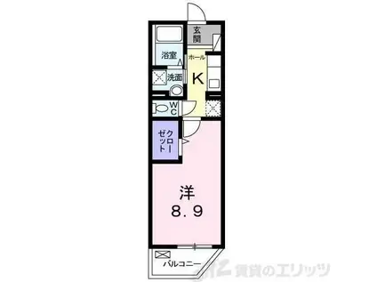 ディアコート(1K/3階)の間取り写真