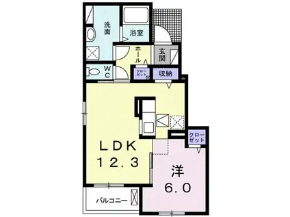 カーサ・ソレイユIII(1LDK/1階)の間取り写真