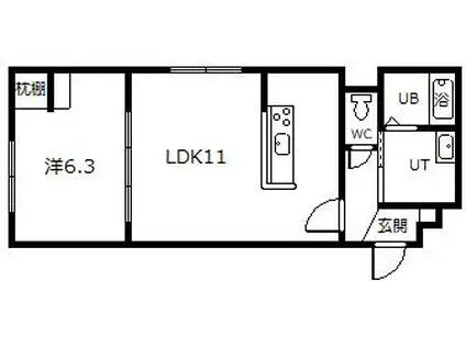 RESPECT(1LDK/2階)の間取り写真