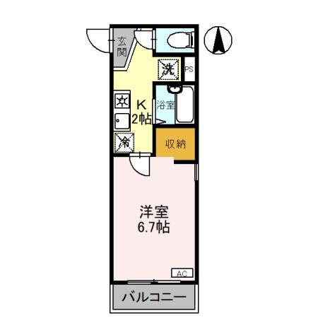 ネオハース金岡(1K/2階)の間取り写真