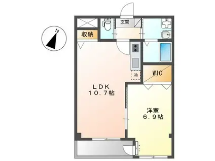 シャルム スエナガ(1LDK/3階)の間取り写真