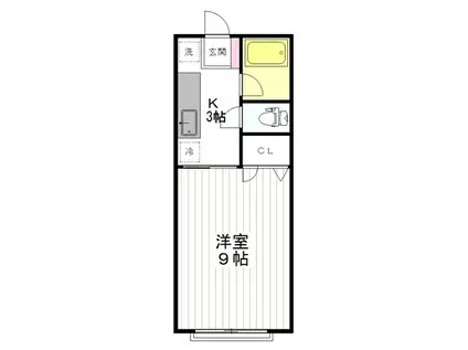 ハイムレンボー(1K/2階)の間取り写真