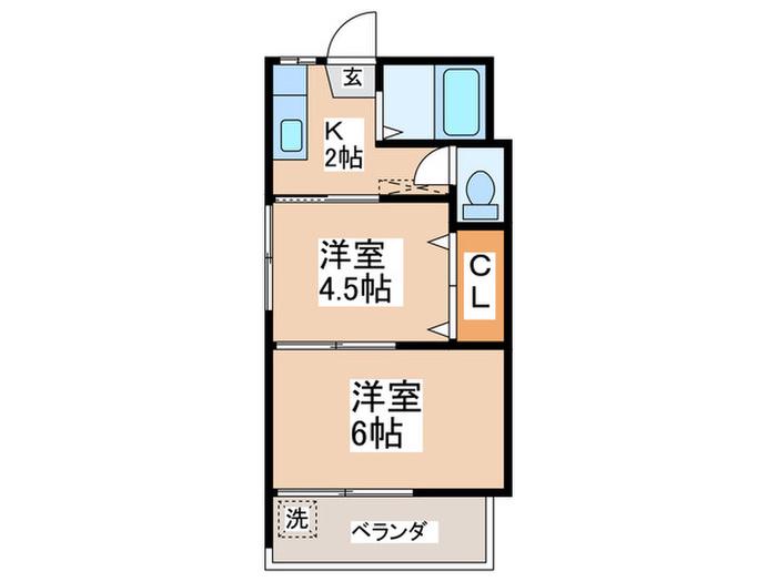 サニ-ハウス(2K/2階)の間取り写真