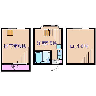 プラザUSA菊名(1SK/1階)の間取り写真