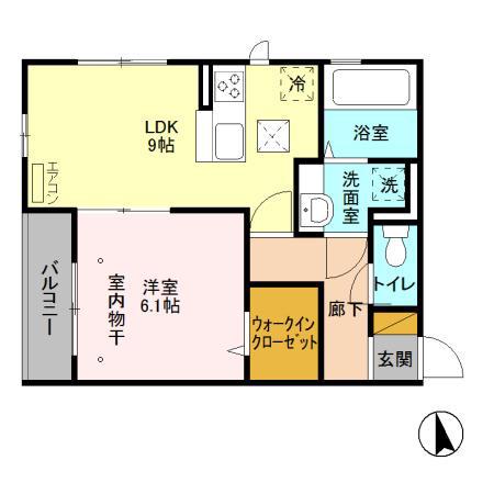 フィーカ アパルフェ(1LDK/1階)の間取り写真