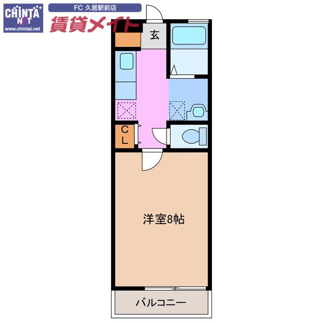 GRACE(1K/2階)の間取り写真