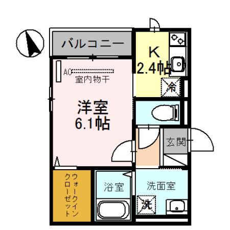 プティルピナス(1K/2階)の間取り写真