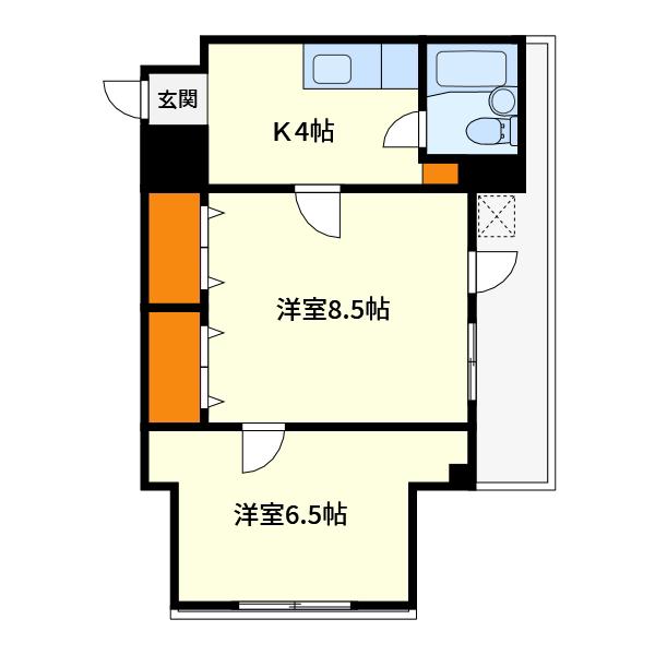 関口マンション(2K/2階)の間取り写真