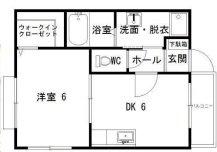 グランデージププレIII(1DK/1階)の間取り写真