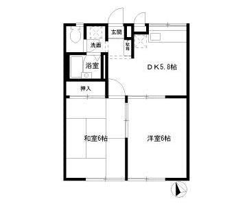 エステートSK1(2DK/2階)の間取り写真
