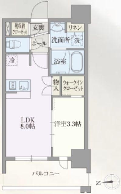 ライトテラス浅草(1LDK/4階)の間取り写真