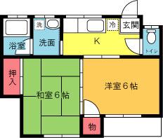 コーポ小山(2K/1階)の間取り写真