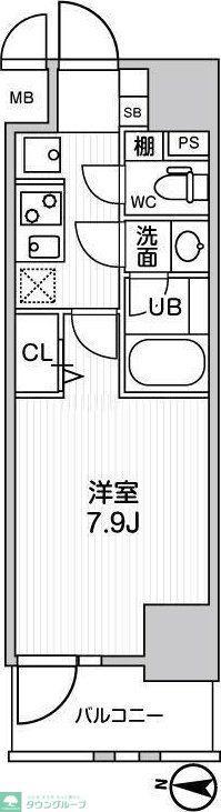 ROOTS KIKUKAWA(1K/2階)の間取り写真