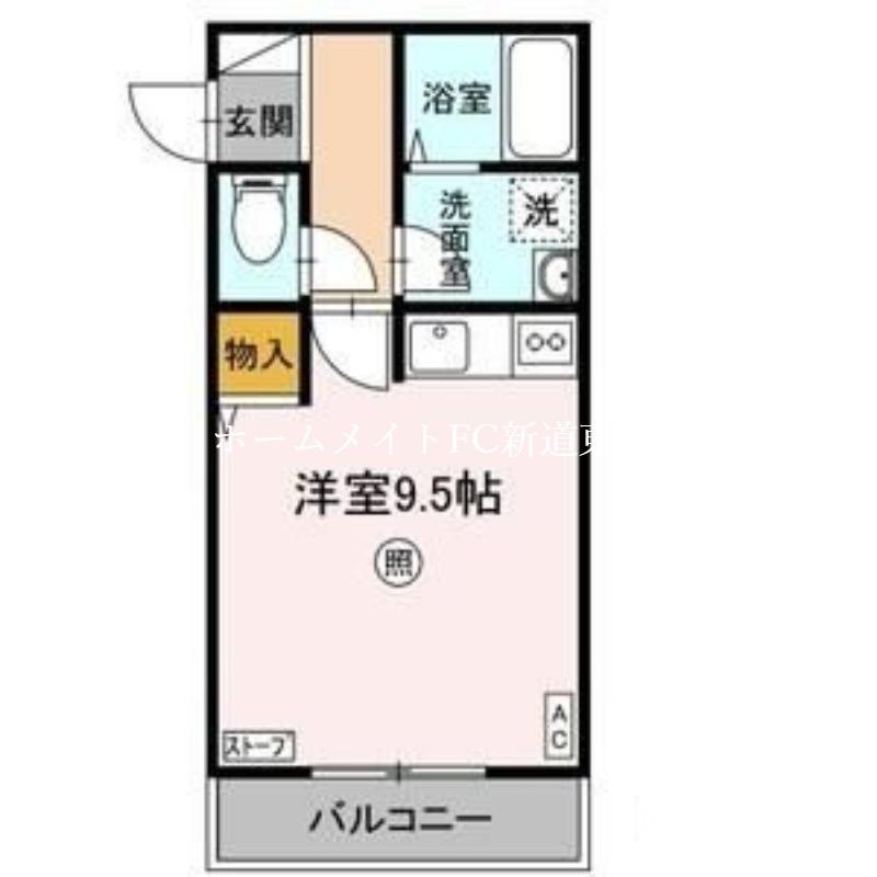 シャトーN43(ワンルーム/2階)の間取り写真