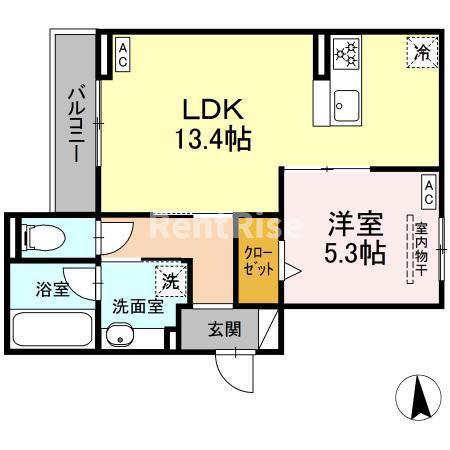 ラパーチェ(1LDK/2階)の間取り写真