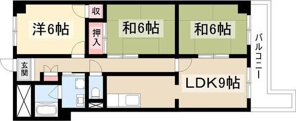 マリポーサ上田(3LDK/3階)の間取り写真