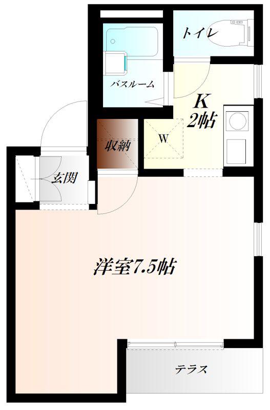 ROOM1HIRATO WIFI対応(1K/1階)の間取り写真