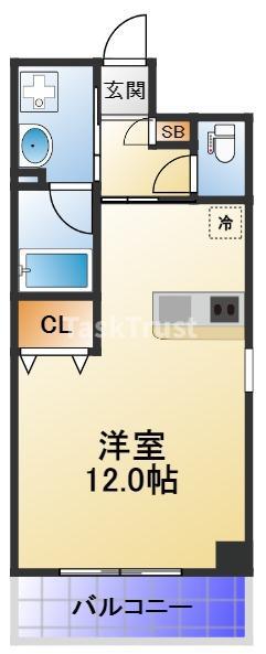 S-FORT都島KERS(ワンルーム/5階)の間取り写真