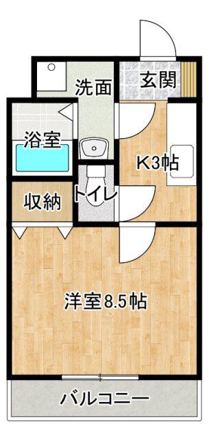 リュミエール(1K/3階)の間取り写真