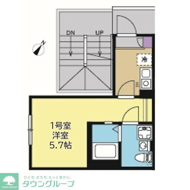 プライム大口(1K/2階)の間取り写真