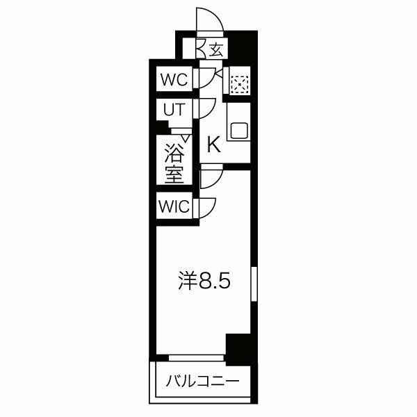 エスプレイス京都RAKUNAN(1K/2階)の間取り写真
