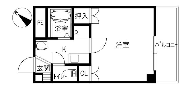 ファルツブロー(1K/2階)の間取り写真