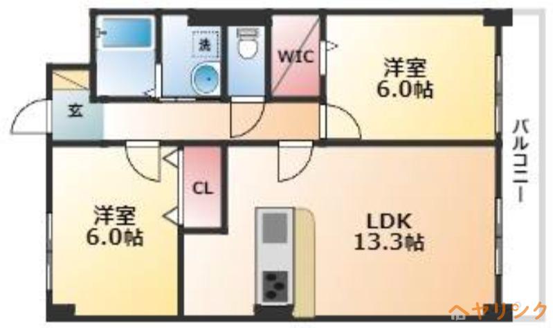 アルページュ(2LDK/1階)の間取り写真