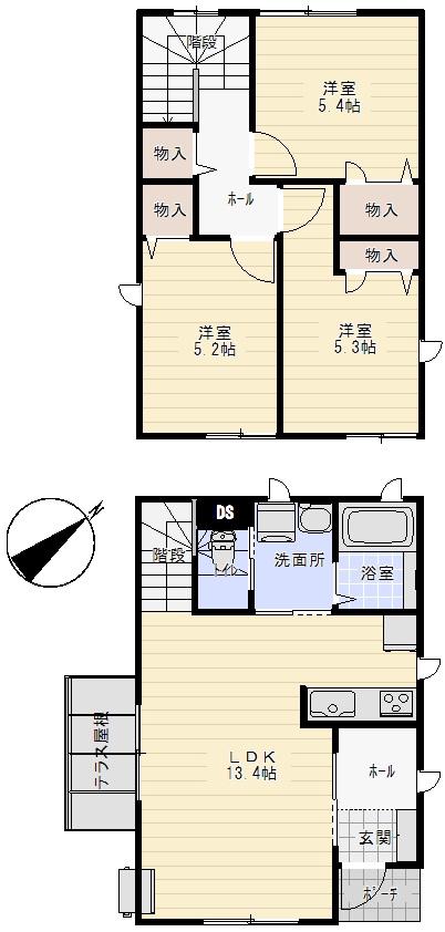 セプテット(3LDK/1階)の間取り写真