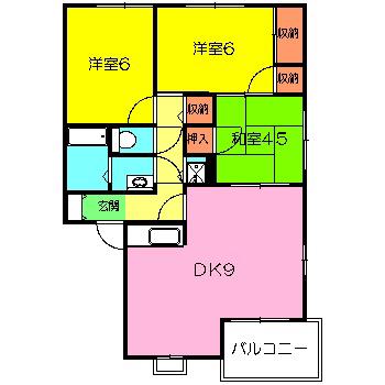 古館ハイツ(3DK/2階)の間取り写真