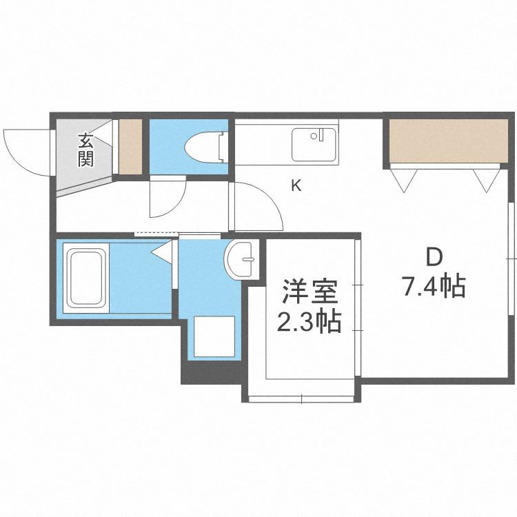 アストラリス511(1DK/3階)の間取り写真