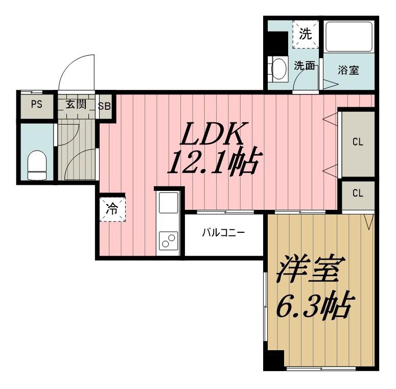 KENEDIX千葉中央(1LDK/5階)の間取り写真