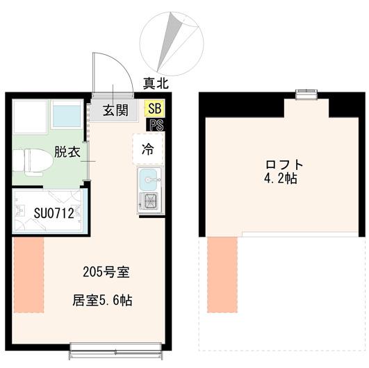 平井六丁目7(ワンルーム/2階)の間取り写真