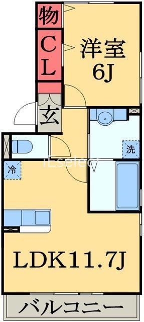 メルベーユIII(1LDK/3階)の間取り写真