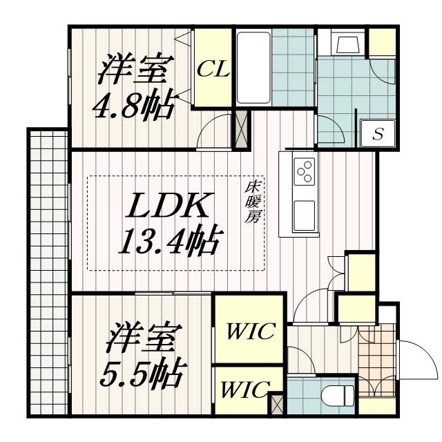 CHOUETTE MAISON(2LDK/1階)の間取り写真