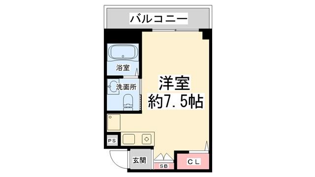 アマントリビエール鉢塚(ワンルーム/3階)の間取り写真