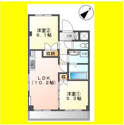 シティ・コート葵(2LDK/4階)の間取り写真