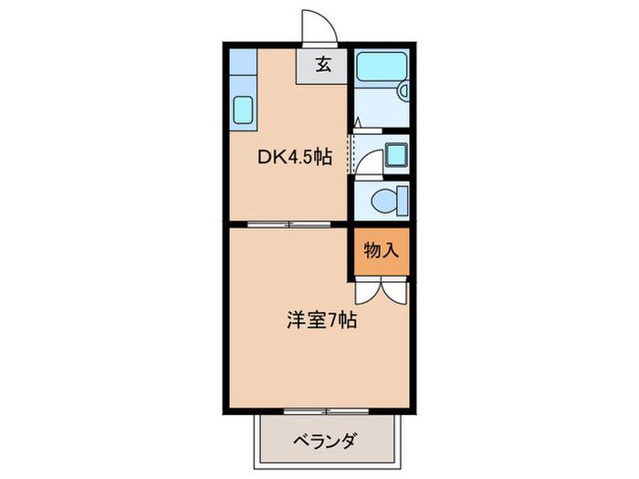メゾンドジュール(1DK/2階)の間取り写真