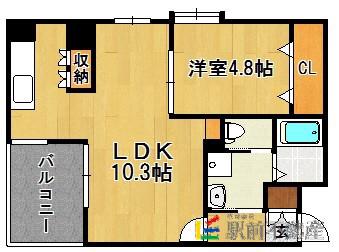 S-FORT筑紫通(1LDK/3階)の間取り写真