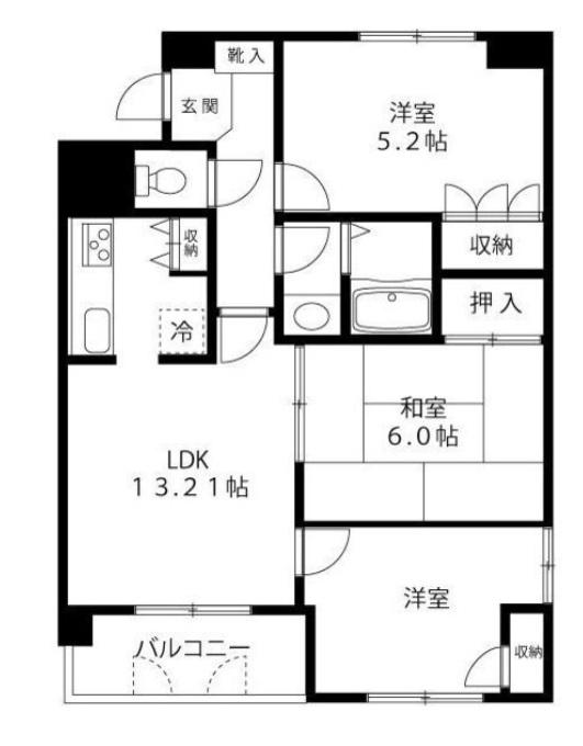 幕張イースト(3LDK/1階)の間取り写真