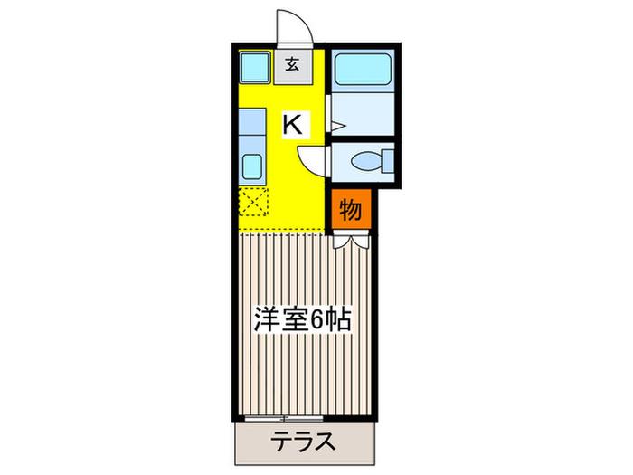 Dフラット(1K/1階)の間取り写真