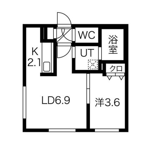 GRANDEE桑園(1LDK/4階)の間取り写真