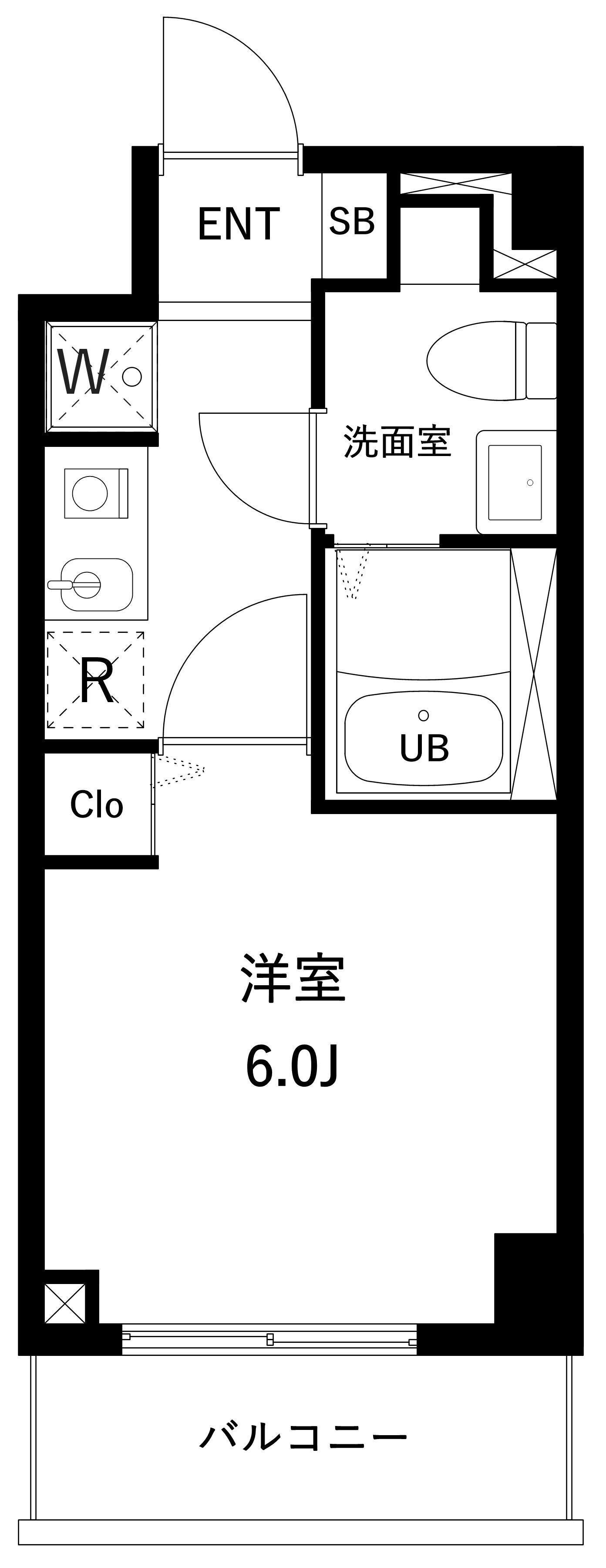 アーバンパーク妙典(1K/5階)の間取り写真