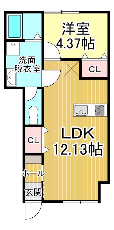 MONTE BIANCO(1LDK/1階)の間取り写真