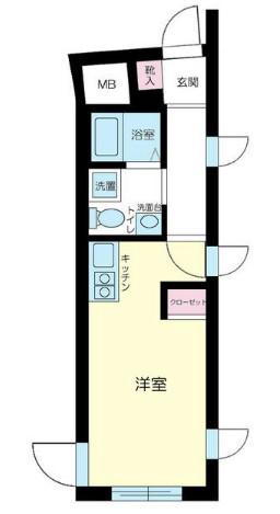 小石川フィエルテ(ワンルーム/1階)の間取り写真