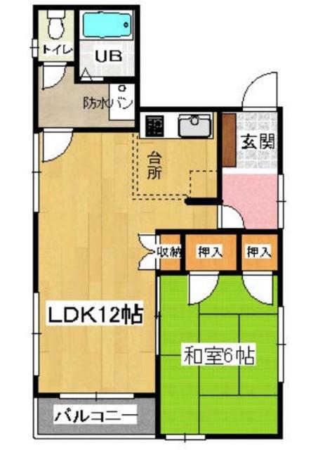 KFビル(1LDK/3階)の間取り写真