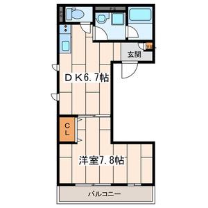 ANJU(1DK/2階)の間取り写真