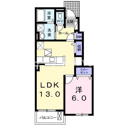 さくらさん(1LDK/1階)の間取り写真